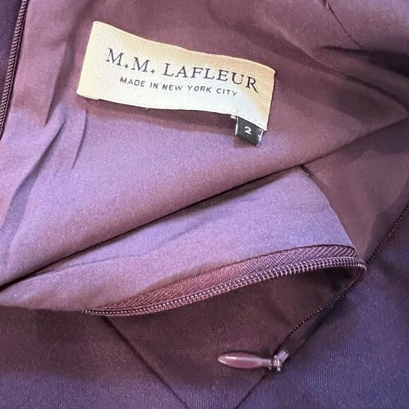MM Lafleur Purple Wool Sheath Dress Size 2 - Picture 6 of 7